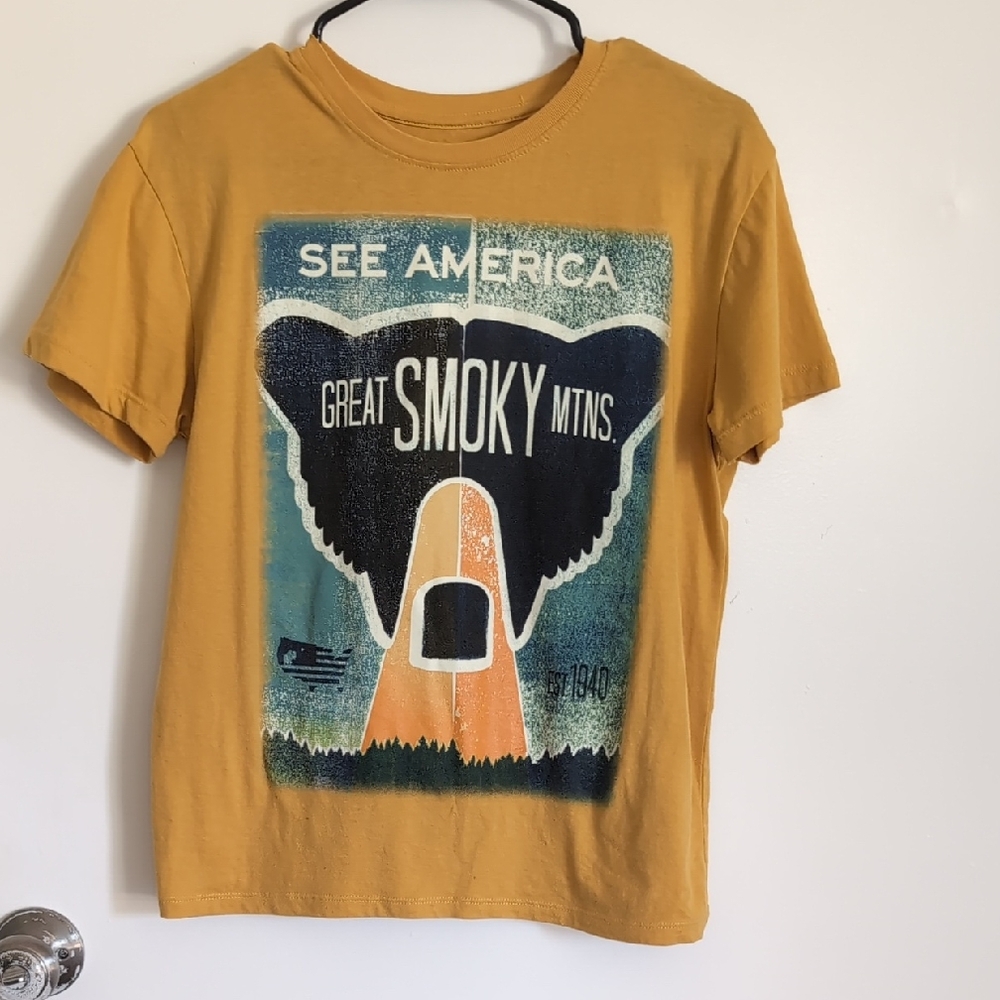 Smoky Mountains Kids T-Shirt - Mustard